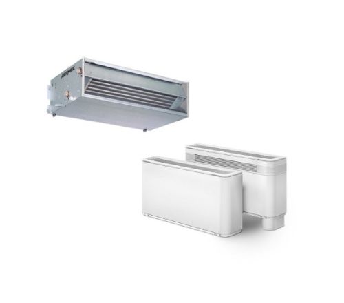 Aermec Truhen- und Deckengerät in weiss und silber